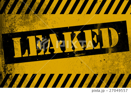 Leaked sign yellow with stripes 27049557