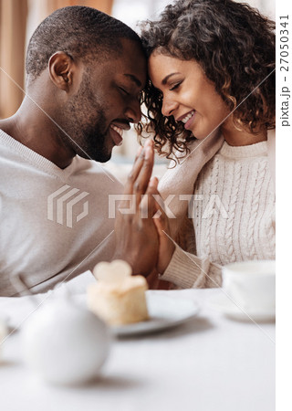 Soulful smiling African American couple touching 27050341