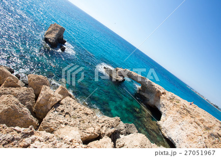 Stone cliff in a beautiful blue sea Cyprus Stone cliff in a beautiful blue sea Cyprus 27051967