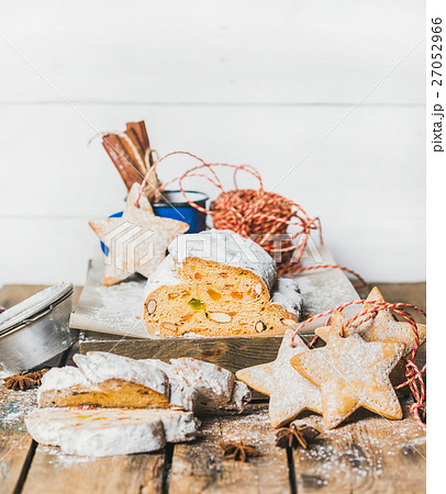 Piece of Traditional German Christmas cake Stollen 27052966