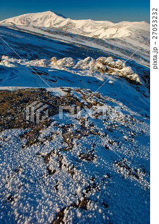 Winter  mountains; rock and a morning light 27053232