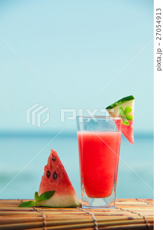 Fresh watermelon juice with mint, lemonade. 27054913