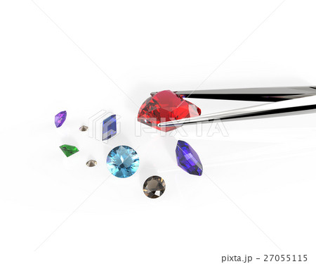 Collection of gemstones. 3D illustration Collection of gemstones. 3D illustration 27055115