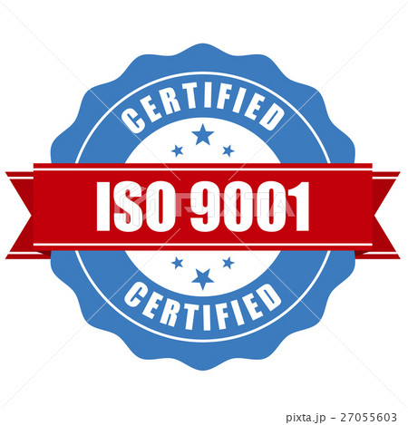 ISO 9001 certified stamp - quality standard seal 27055603