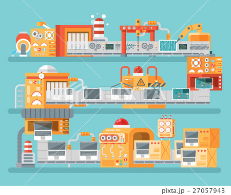 vertical illustration of conveyor for assembly and 27057943