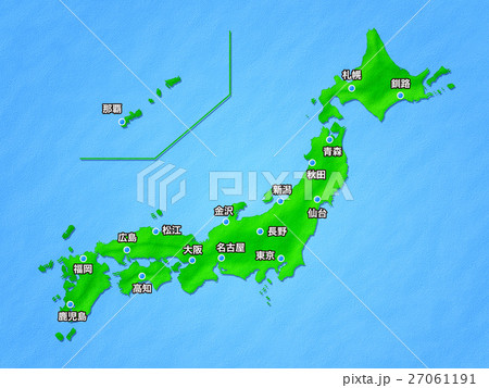 日本地図：立体的1のイラスト素材 [27061191] - PIXTA