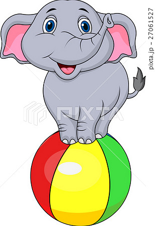 Cute Circus Elephant Circus Cartoonのイラスト素材