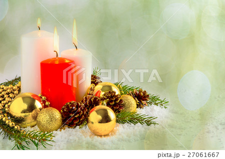 Christmas red candles arrangement Christmas red candles arrangement 27061667
