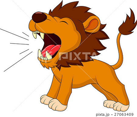 Lion Cartoon Roaringのイラスト素材