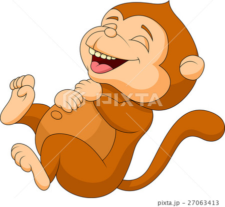 Cute monkey cartoon laughing Cute monkey cartoon laughing 27063413
