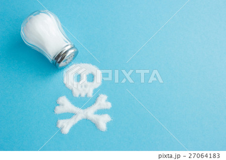 Symbol Skull crossbones written salt. Salt kills 27064183