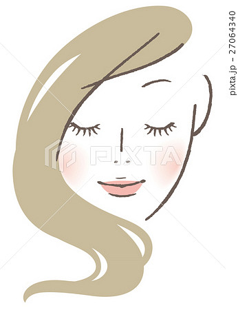 目を閉じる女性 27064340
