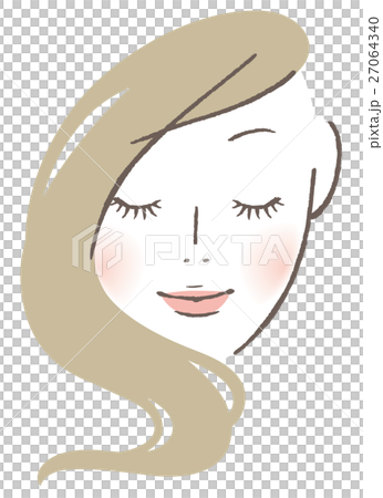 目を閉じる女性 27064340