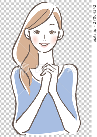 Smiling Female Fingering Hands Stock Illustration
