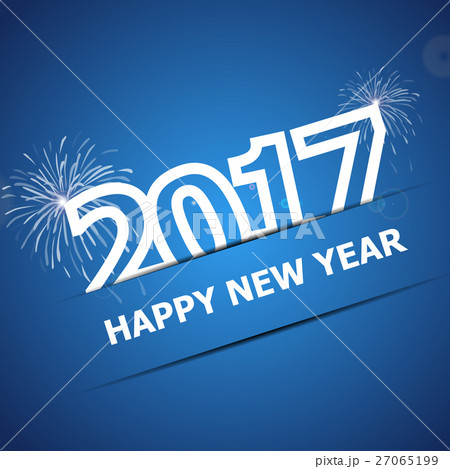 2017 Happy New Year on dark blue background 27065199