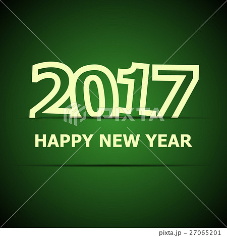 2017 Happy New Year on dark green background 27065201