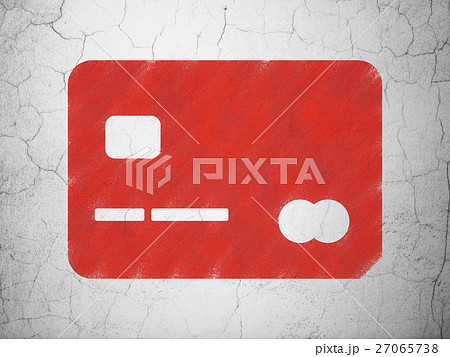 Finance concept: Credit Card on wall background 27065738