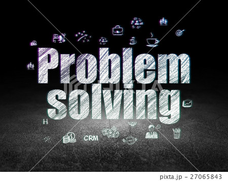 Finance concept: Problem Solving in grunge dark 27065843