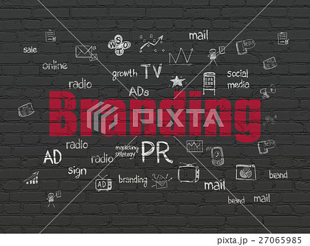 Advertising concept: Branding on wall background 27065985