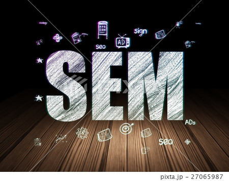 Advertising concept: SEM in grunge dark room 27065987