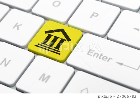 Law concept: Courthouse on computer keyboard 27066782