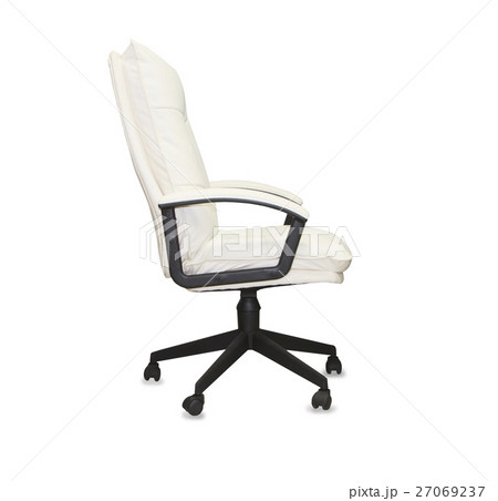 The office chair from white leather. Isolated The office chair from white leather. Isolated 27069237