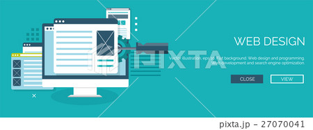 Vector illustration. Flat background. Coding 27070041