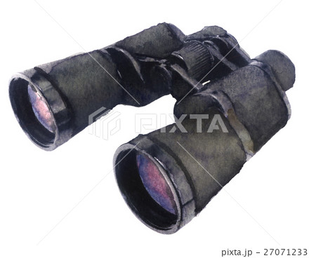watercolor sketch of binoculars  27071233