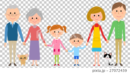 Three generations family family - Stock Illustration [27072439] - PIXTA