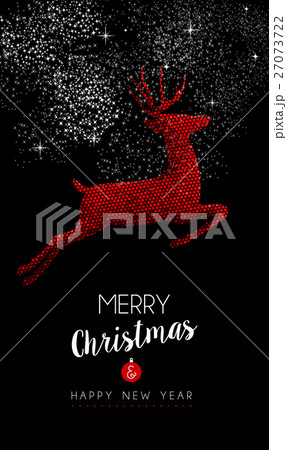 Happy New Year 2017 red reindeer illustration 27073722