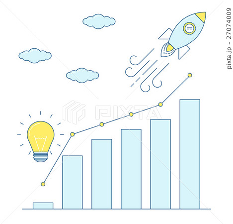 Success illustration, rocket flying 27074009