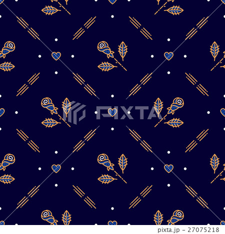 Diagonal seamless pattern, minimal floral ornament 27075218