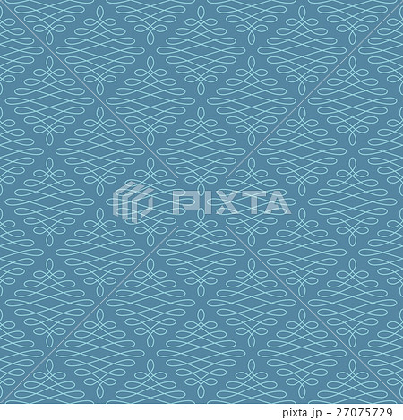 Neutral Seamless Linear Flourish Pattern. Neutral Seamless Linear Flourish Pattern. 27075729