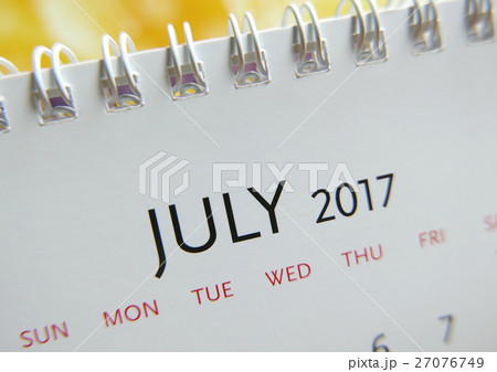 Close up calendar of July 2017 Close up calendar of July 2017 27076749
