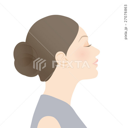 女性横顔のイラスト素材