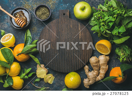 Oranges, mint, lemons, ginger, honey, apple Oranges, mint, lemons, ginger, honey, apple 27078125
