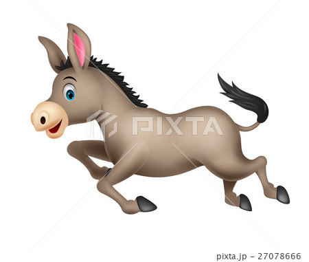 Cute donkey cartoon running Cute donkey cartoon running 27078666