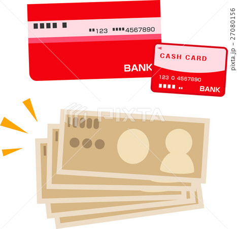 銀行通帳とキャッシュカードと紙幣 27080156