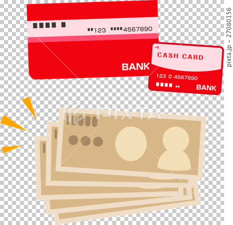銀行通帳とキャッシュカードと紙幣 27080156