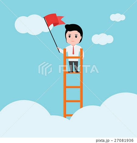 Business man, a ladder Corporate of success. Business man, a ladder Corporate of success. 27081936