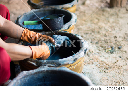 Artisan yarn dyed with indigo natural beauty inten Artisan yarn dyed with indigo natural beauty inten 27082686