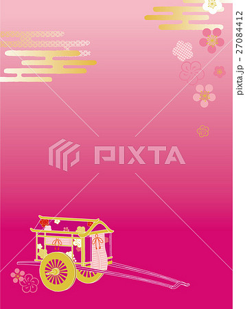 御所車と桜 27084412