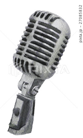 watercolor sketch of microphone on a white watercolor sketch of microphone on a white 27085832