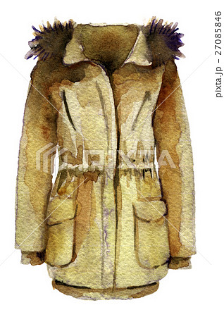 watercolor sketch of parka on a white background watercolor sketch of parka on a white background 27085846