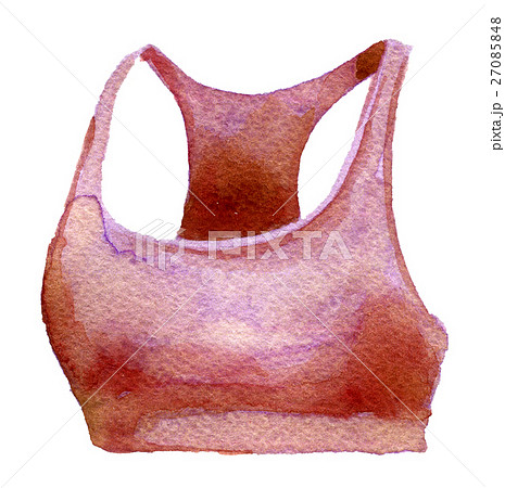 watercolor sketch of sport bra on white background 27085848