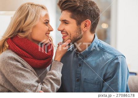 Happy loving couple spending time at home 27086178