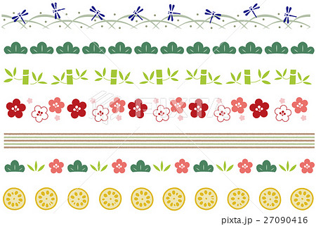 ライン 和風 セットのイラスト素材