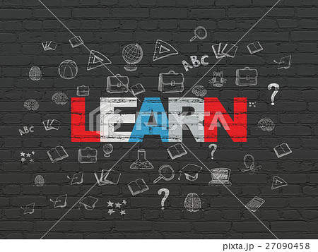 Learning concept: Learn on wall background 27090458