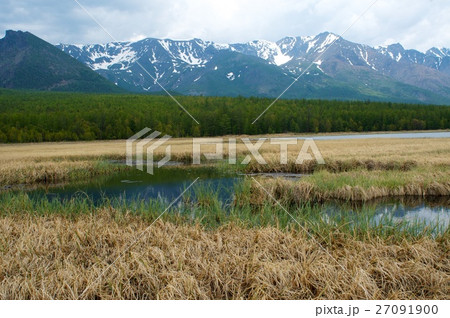 Snow-capped mountains on summer with sun and blue Snow-capped mountains on summer with sun and blue 27091900
