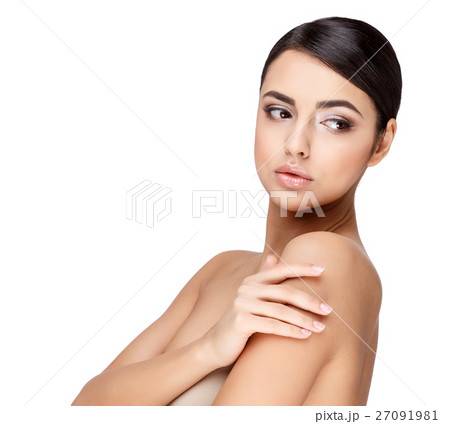 Young brunette woman with beautiful clean skin Young brunette woman with beautiful clean skin 27091981